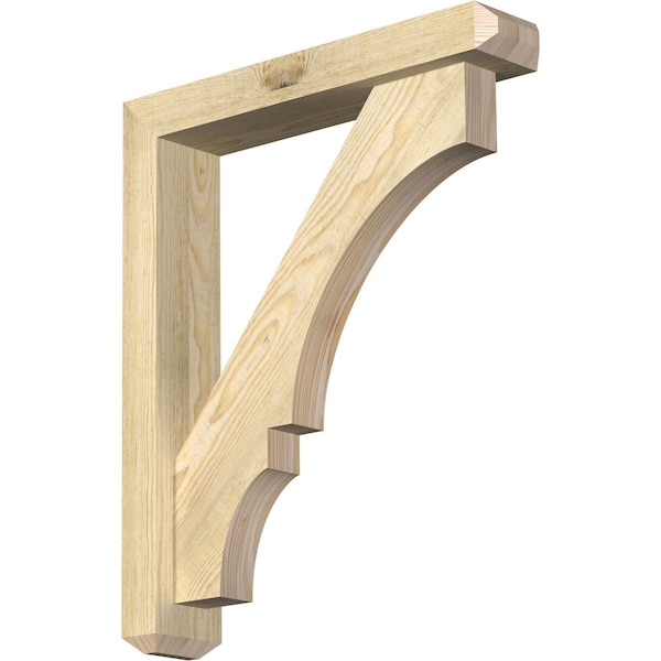 Ekena Millwork Balboa Craftsman Rough Sawn Bracket w/ Offset Brace, Douglas Fir, 4"W x 20"D x 24"H BKT0402X20X24BOA04RDF - main